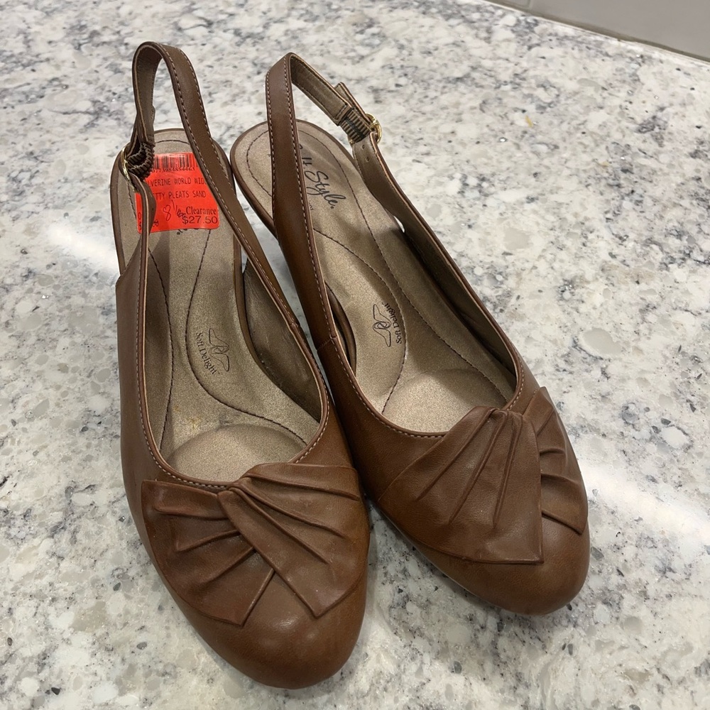 Hush Puppies Soft Style Brown Sling back shoes